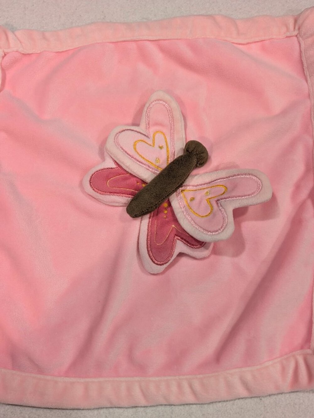 Tiny Love Pink Butterfly Lovey Security Blanket 12" - 1358